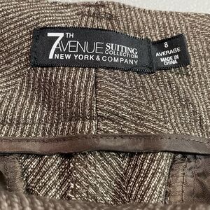 7th AVENUE Suiting Dress Pants Flare Stretch Mid Rise Office Work Womens 8 Brown